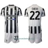 Conjunto (Camiseta+Pantalón Corto) Juventus Federico Chiesa 22 Primera Equipación 2021/22 - Niño